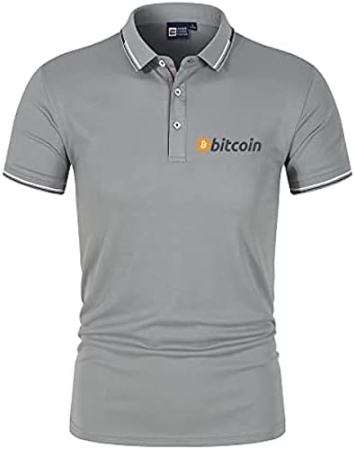 GXEBOPS Golf Poloshirt für Herren Bitcoin Service Kurzarm T-Shirts Lässiges T-Shirt Poloshirts Vermissen