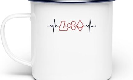 Altcoins Heartbeat Wallet Crypto Kryptowährung – Emaille Tasse -Einheitsgröße-White