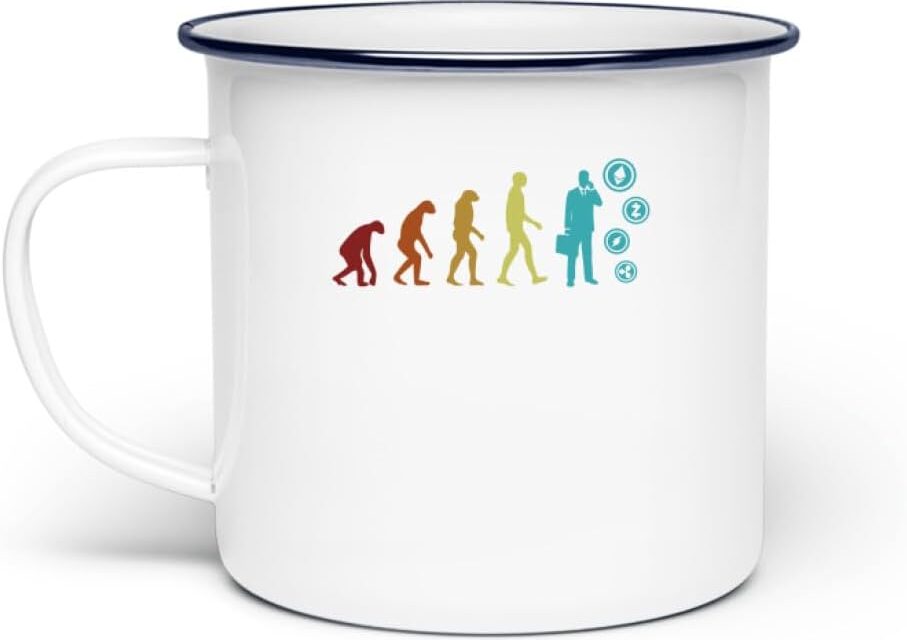 Generisch Altcoins Evolution Crypto Wallet Kryptowährung – Emaille Tasse -Einheitsgröße-White