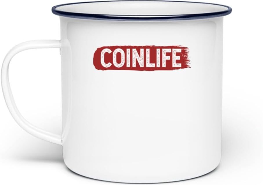 Generisch Coinlife Wallet Crypto Kryptowährung Crypto Trader Altcoins – Emaille Tasse -Einheitsgröße-White