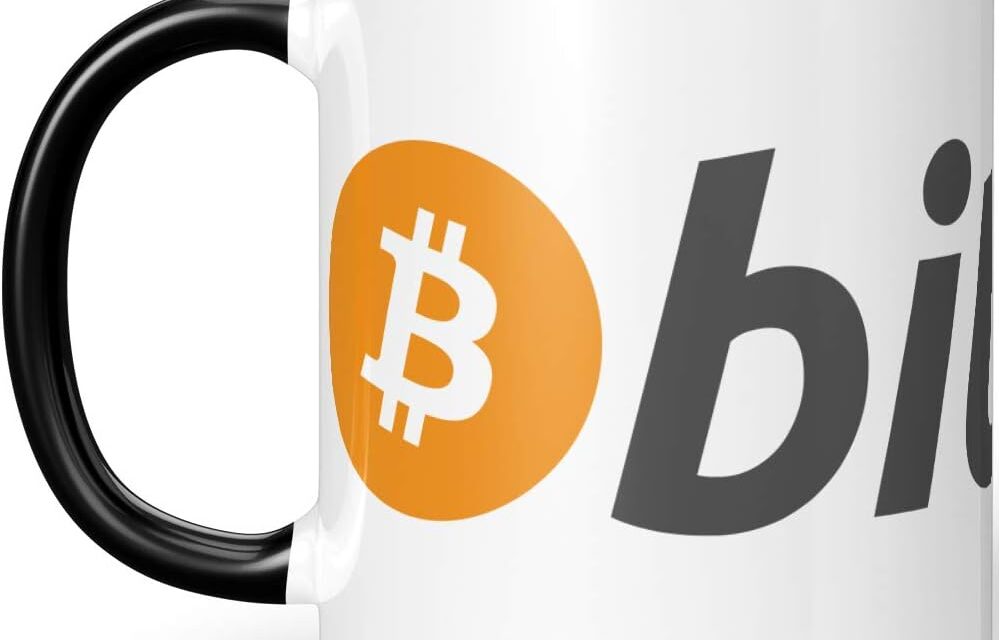 JUNIWORDS Tasse, Bitcoin Logo Symbol (1000273), Wähle Farbe, Schwarz