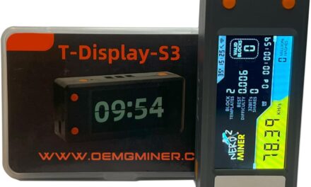 NerdMiner V2 Bitcoin Solo Lotterie Miner 78KH/s T-Display S3 Win 6.25 BTC mit geringem Stromverbrauch – WiFi-Verbindung und USB-Typ-C Power