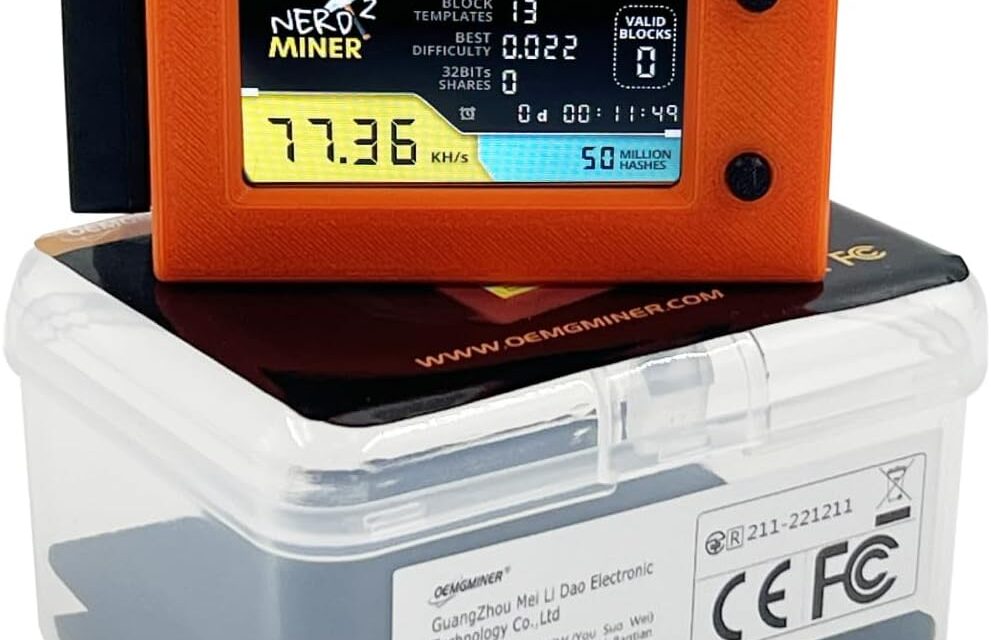 NerdMiner V2 Ultra 78KH/S T Display S3 Bitcoin Miner mit geringem Stromverbrauch Crypto Nerdminer mit Fan Lucky Miner Win 6.25 BTC (Orange)