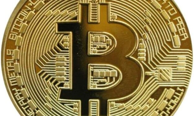 Promotech 24-Karat vergoldete 45 mm Durchmesser Bitcoin Münze Sammlerstück in Münzkapsel für jeden Kryptowährung BTC Fan