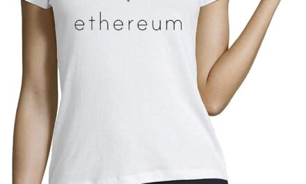 Ethereum Crypto Currency Gray Logo Damen T-Shirt mit Rundhalsausschnitt Weiß