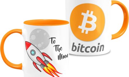 Cryptocurrency Tasse To The Moon Weiße Keramiktasse 11oz Original Gifts (Bitcoin-Orange)