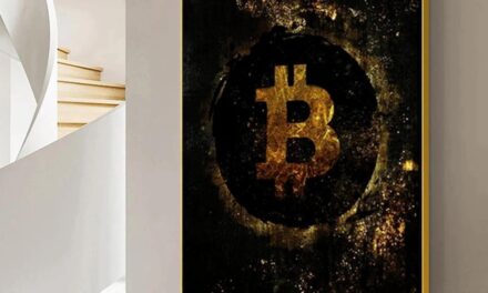 SDVIB Retro Golden Bitcoin Art Canvas Painting Vintage Bitcoin Poster and Prints Inspirierendes Wandkunstbild für Wohnkultur23.6 x 31.4″(60x80cm) No frame