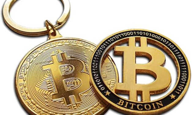 JINQD Bitcoin Keyring Set mit 3D-Münze Luxus 2019 Metal Edition Physikalische Münze BTC Sammlergeschenk Gedenkmünze als Schlüsselanhänger Kunstsammlung Geschenke Auto Charm Anhänger mit Blockchain Log