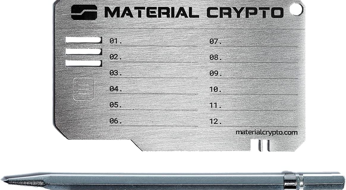 MATERIAL BITCOIN Crypto-Material – DIY – Geldbörse aus Stahl für Krypto-Währungen, kompatibel mit Samen, Ledger, Trezor, Ethereum, Keystone usw.