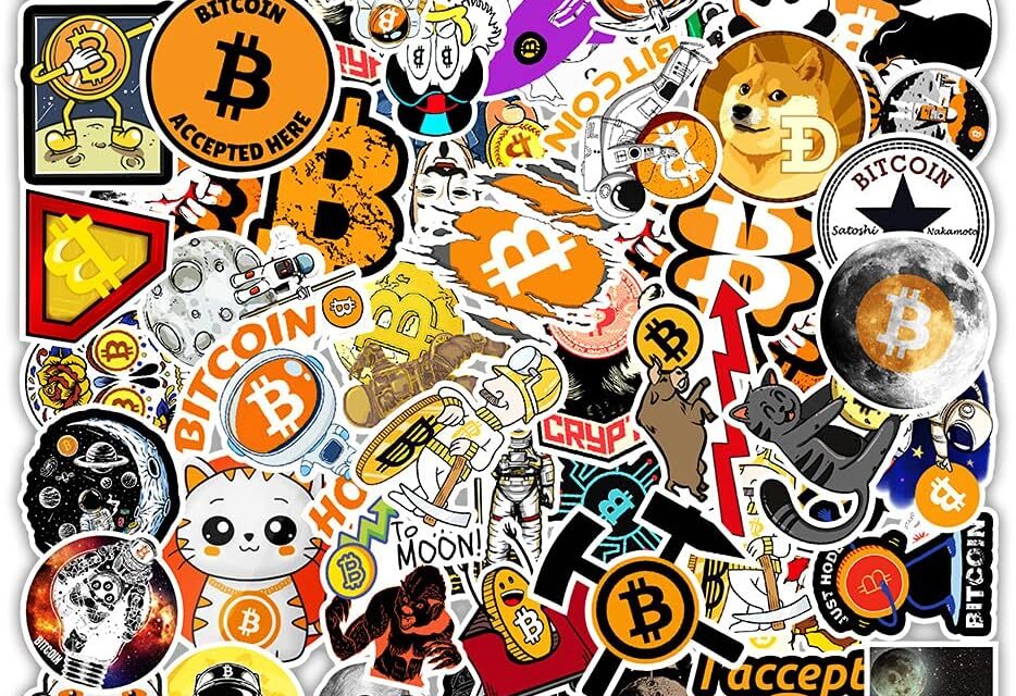 Bitcoin Aufkleber für Laptop(50 PCS),Geschenk für Kinder Teens Erwachsene Jungen,Bitcoin Wasserdichte Aufkleber für Wasserflaschen,Vinyl Stickers für Scrapbook,Skateboard,Auto